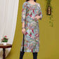 Multicolour Digital Print Straight Kurti Muslin