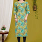 Parrot Green Kurti - Muslin