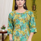 Parrot Green Kurti - Muslin