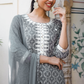 Grey Coloured Kurta with Pant and Dupatta