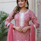 Pink Coloured Kurta with Pant and Dupatta