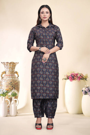 Black Pathani Set Muslin