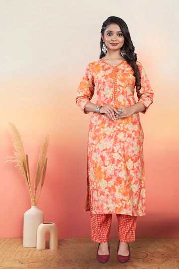 Orange Muslin 2 Pc