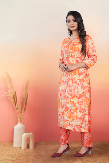 Orange Muslin 2 Pc