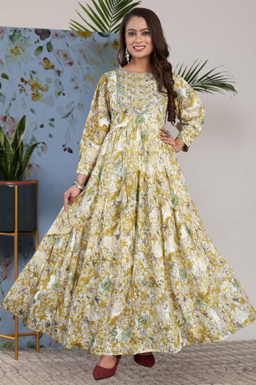 Pure Mul-Mul Maxi Ethnic Dress (Pista)