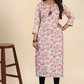 Flower Printed Kurta (Cream)