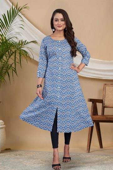 Light Blue Aline Kurti