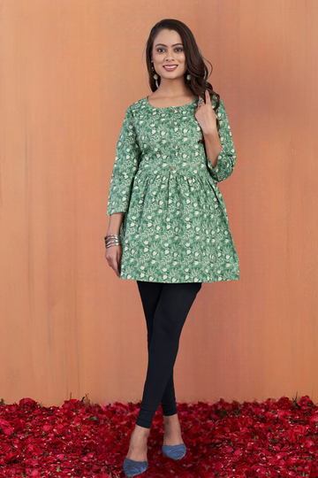 Green Peplum Tunic