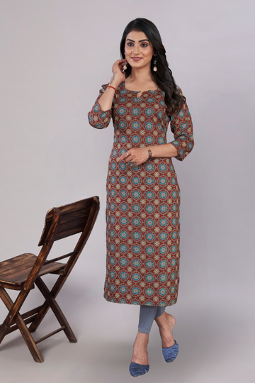 Maroon Straight Kurti Size