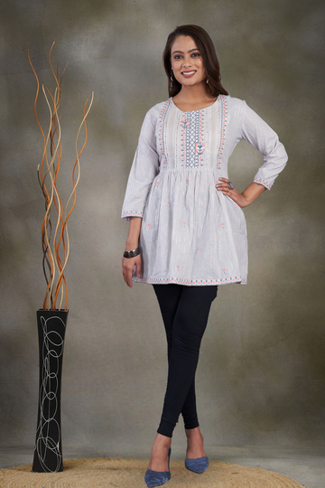 Grey Embroidery Tunic