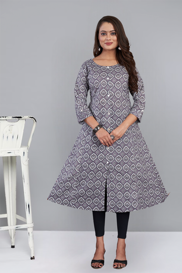 Grey Aline Kurta