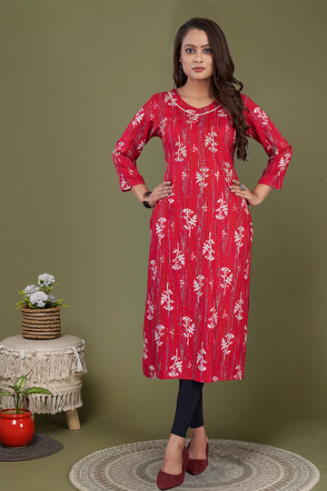 Pink Strainght Kurti