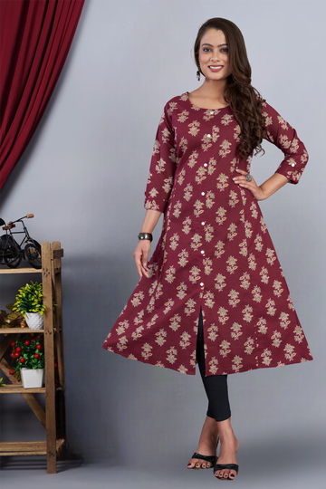 Maroon Aline Kurta