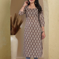 Black Printed Straight Kurti