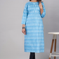 Light Blue Printed Kurti