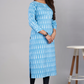 Light Blue Printed Kurti