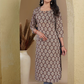 Black Printed Straight Kurti