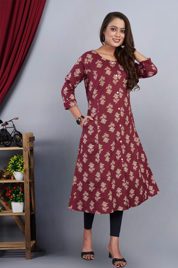 Maroon Aline Kurta