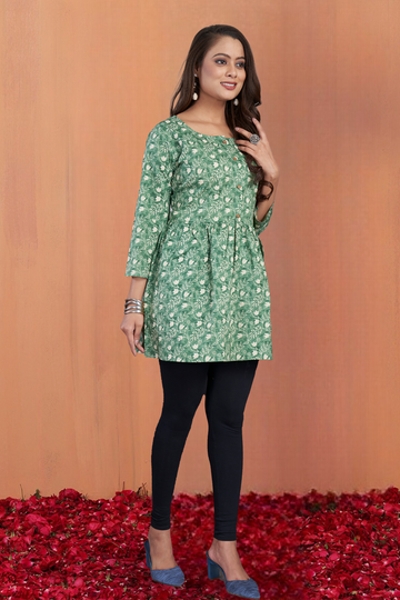 Green Peplum Tunic