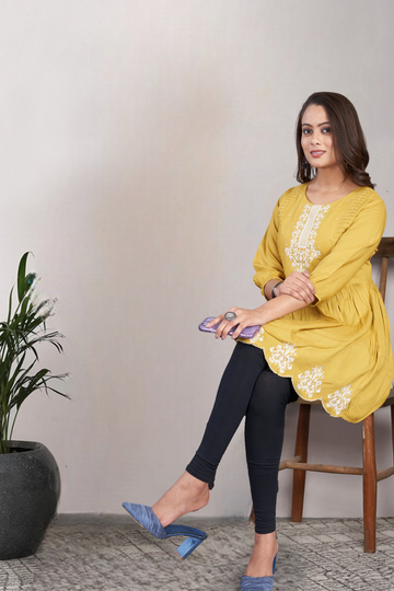 Mustard Embroidery Tunic