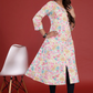 Pink, White Aline Cotton Flex Kurti