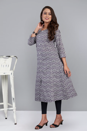 Grey Aline Kurta