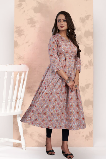 Peach Anarkali Kurta