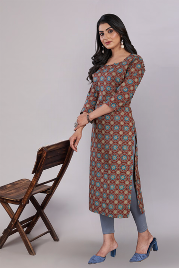 Maroon Straight Kurti Size