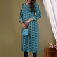 Bandhani Printed Green, Blue Kurti