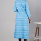 Light Blue Printed Kurti