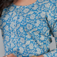 Light Blue Kalamkari Printed Straight Kurti