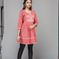 Pink Color Embroidered Tunic