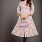 Pink, White Aline Cotton Flex Kurti