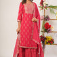 Pink 3 Piece Sharara Set