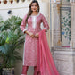 Pink Coloured Kurta with Pant and Dupatta