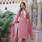 Pink Coloured Kurta with Pant and Dupatta